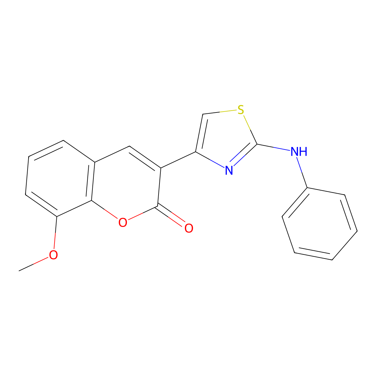 8-methoxy-3-[2-(phenylamino)-1,3-thiazol-4-yl]-2H-chromen-2-one molecular structure, CAS 313954-56-2