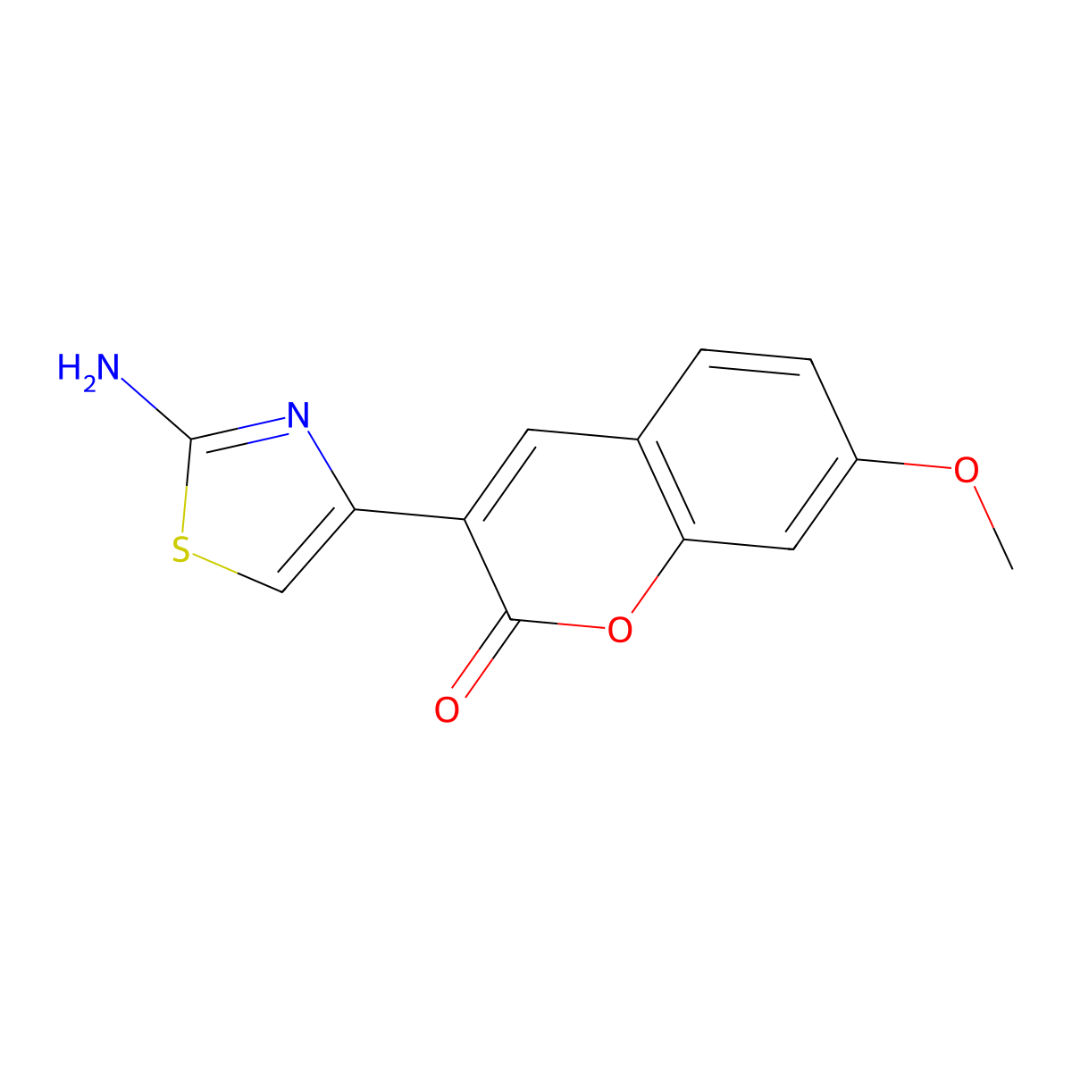 3-(2-amino-1,3-thiazol-4-yl)-7-methoxy-2H-chromen-2-one molecular structure, CAS 313954-61-9