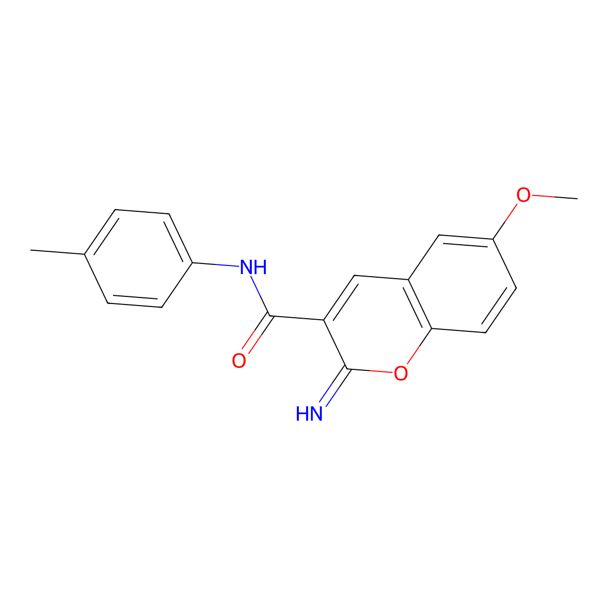 2-imino-6-methoxy-N-(4-methylphenyl)chromene-3-carboxamide molecular structure, CAS 313954-62-0