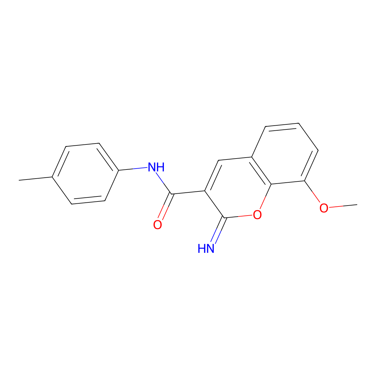 2-imino-8-methoxy-N-(4-methylphenyl)-2H-chromene-3-carboxamide molecular structure, CAS 313954-63-1