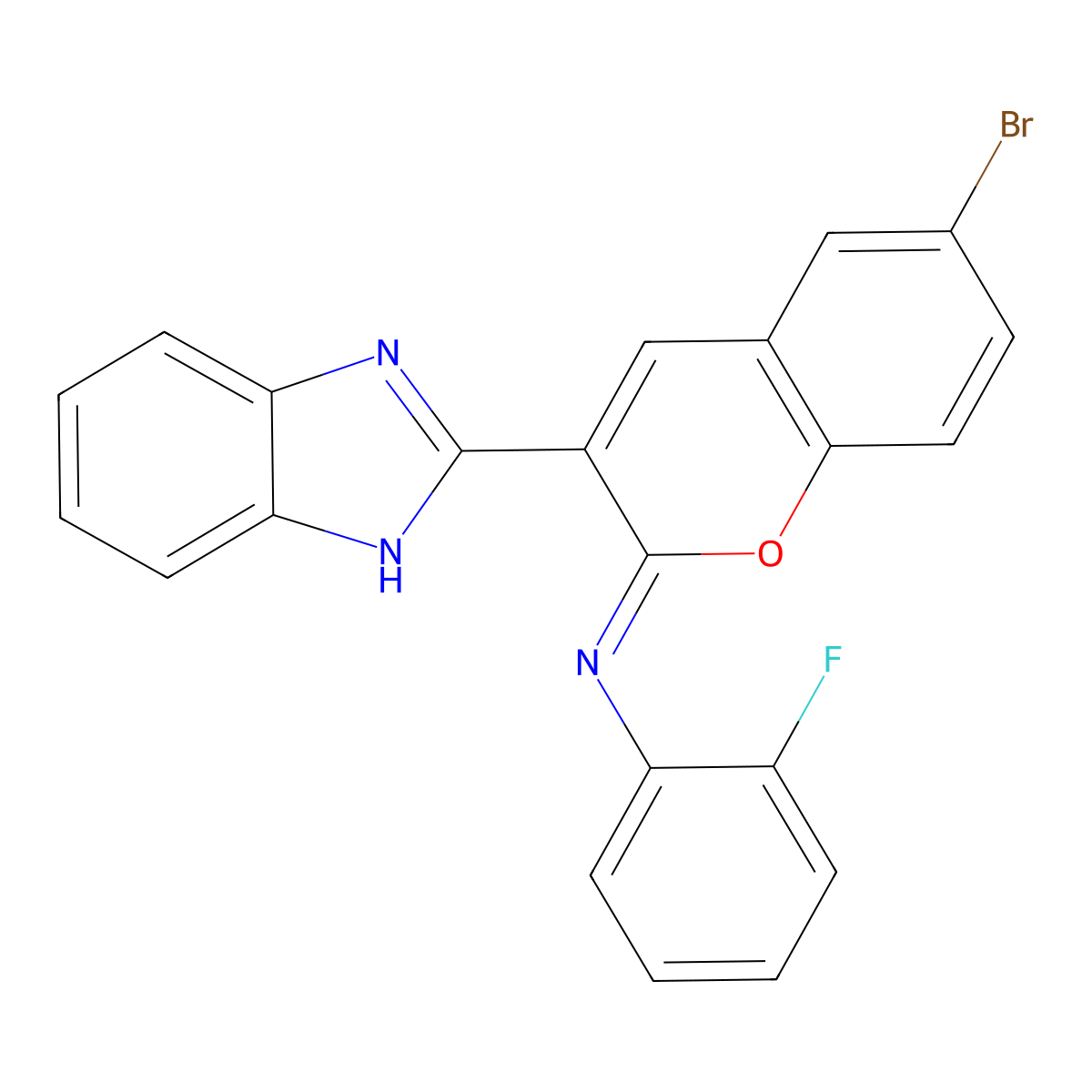 (2Z)-3-(1H-1,3-benzodiazol-2-yl)-6-bromo-N-(2-fluorophenyl)-2H-chromen-2-imine molecular structure, CAS 313955-00-9