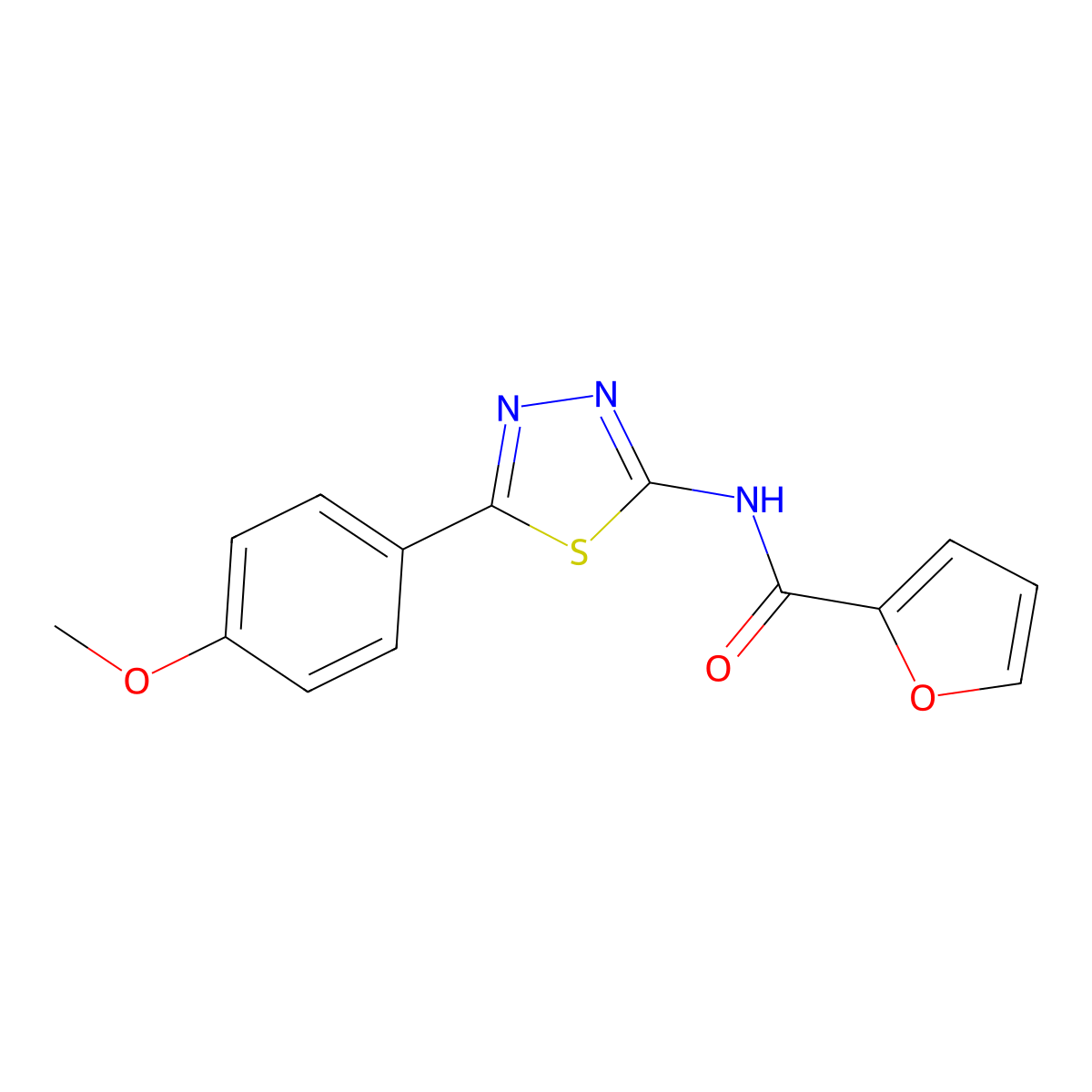 N-[5-(4-methoxyphenyl)-1,3,4-thiadiazol-2-yl]furan-2-carboxamide molecular structure, CAS 313956-28-4