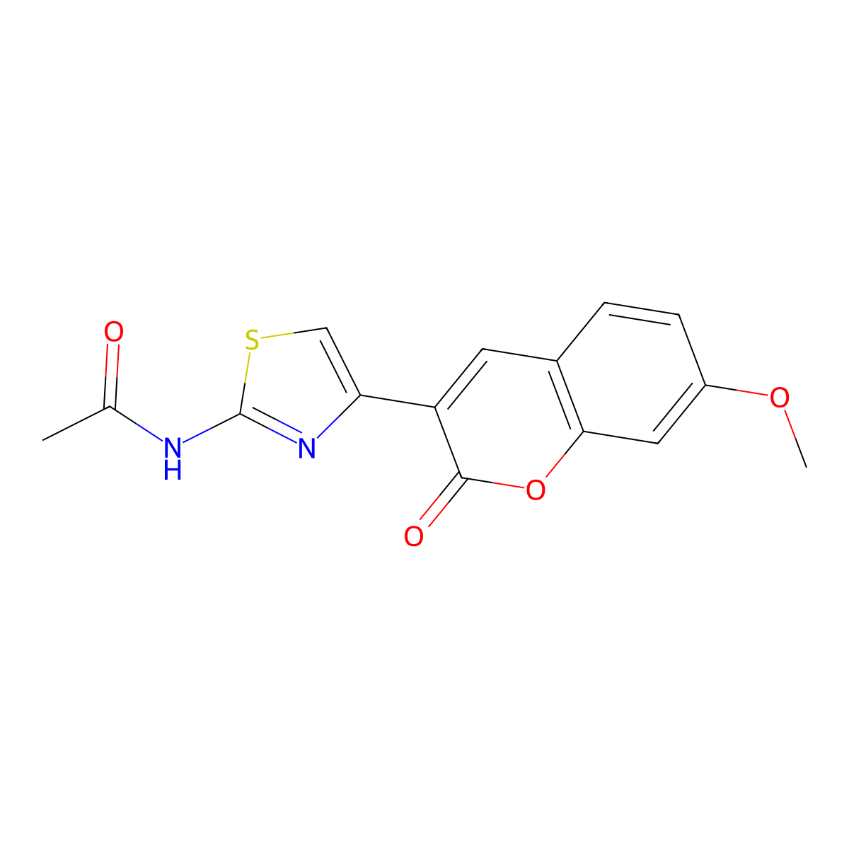 N-[4-(7-methoxy-2-oxochromen-3-yl)-1,3-thiazol-2-yl]acetamide molecular structure, CAS 313956-43-3