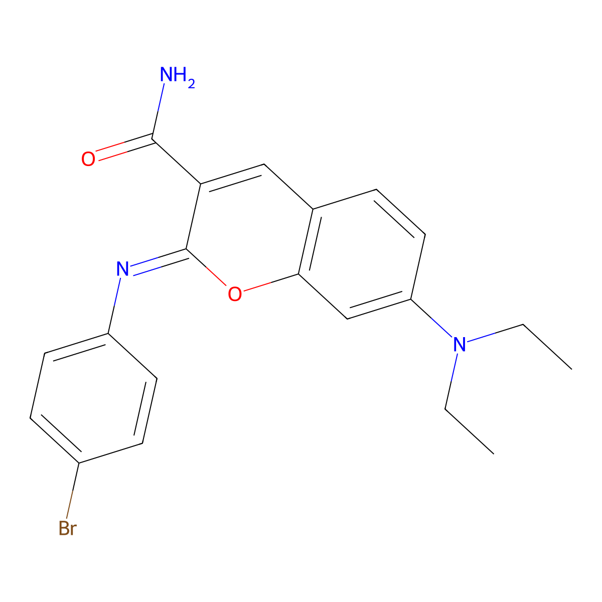 (2Z)-2-[(4-bromophenyl)imino]-7-(diethylamino)-2H-chromene-3-carboxamide molecular structure, CAS 313956-76-2