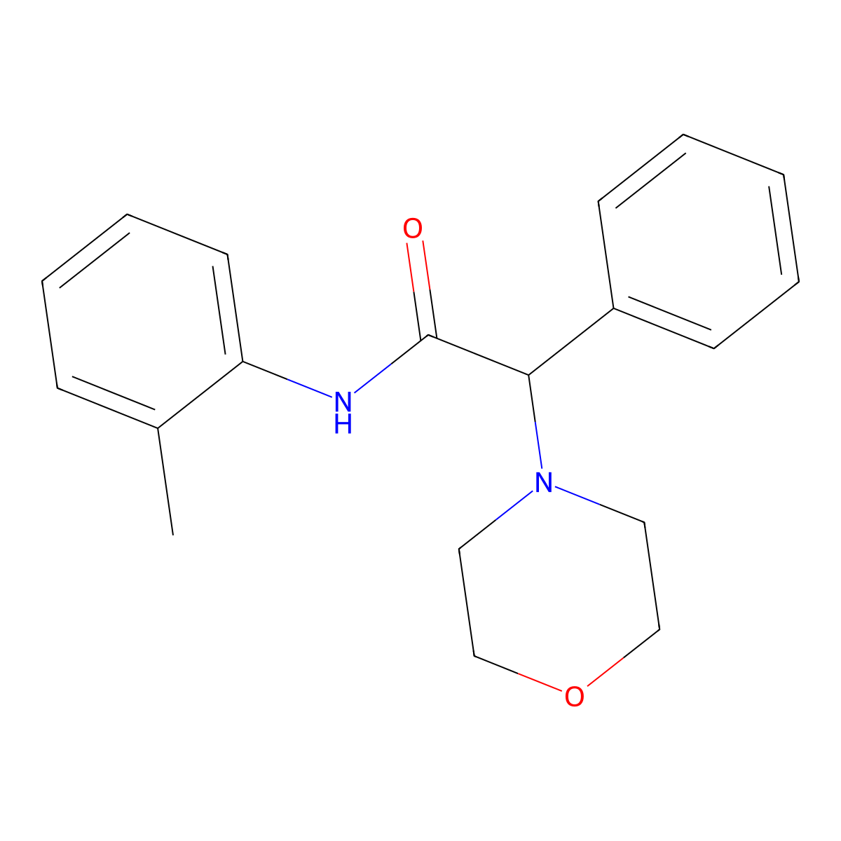 2-morpholino-2-phenyl-N-(o-tolyl)acetamide molecular structure, CAS 313956-78-4