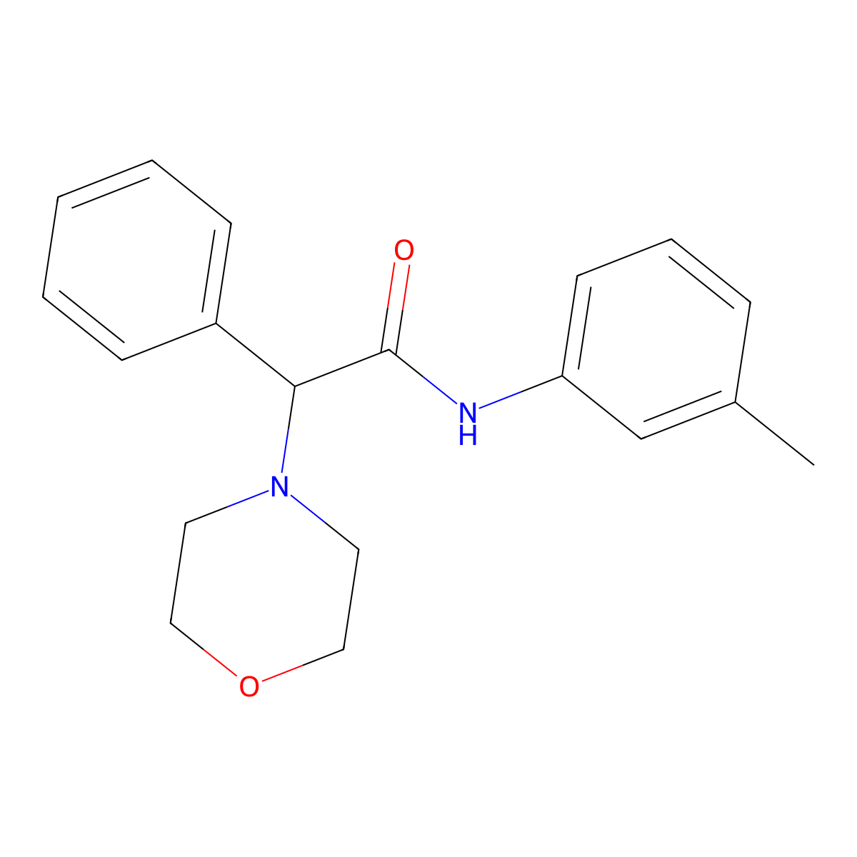 N-(3-methylphenyl)-2-morpholin-4-yl-2-phenylacetamide molecular structure, CAS 313956-79-5