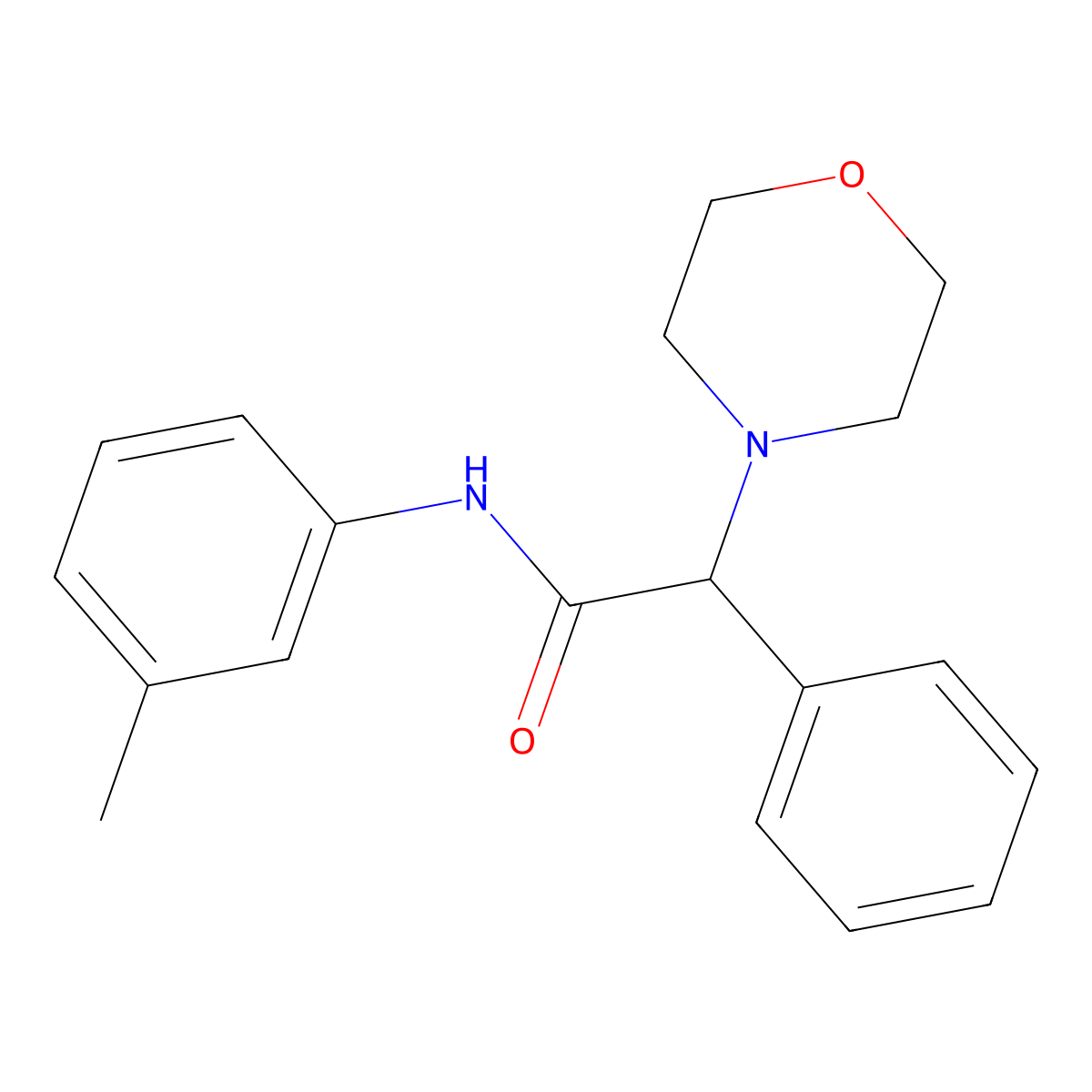 N-(3-methylphenyl)-2-morpholin-4-yl-2-phenylacetamide molecular structure, CAS 313956-79-5