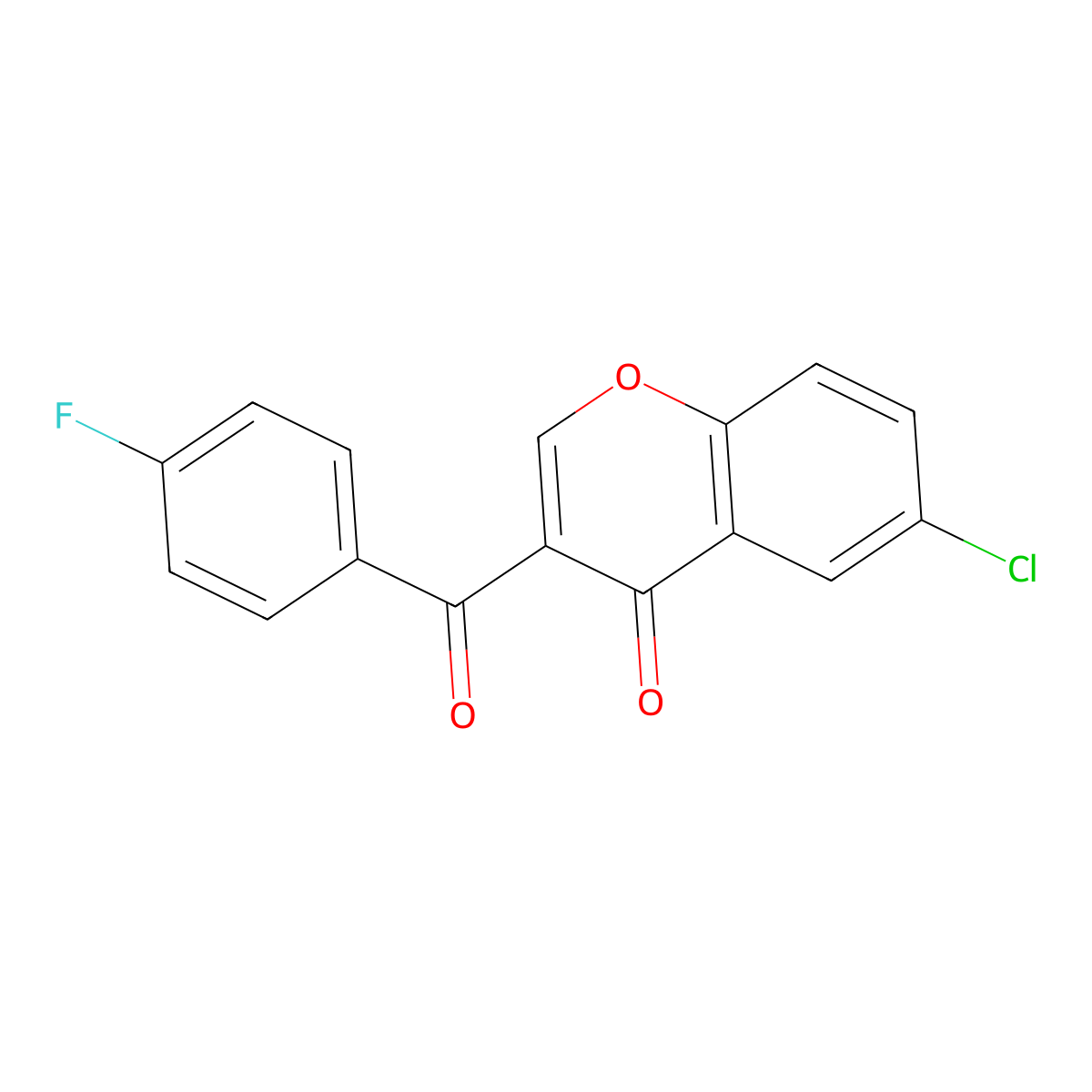 6-Chloro-3-(4-fluorobenzoyl)chromen-4-one molecular structure, CAS 313957-10-7