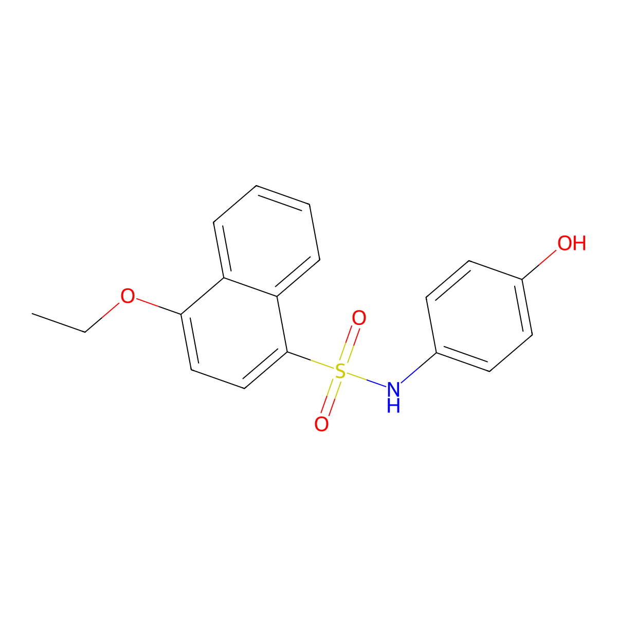 4-ethoxy-N-(4-hydroxyphenyl)naphthalene-1-sulfonamide molecular structure, CAS 313957-51-6
