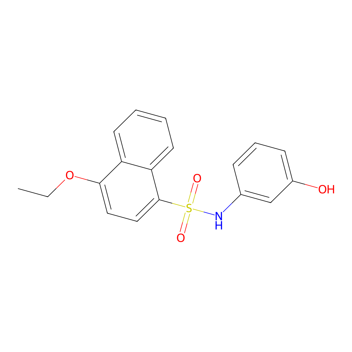 4-ethoxy-N-(3-hydroxyphenyl)naphthalene-1-sulfonamide molecular structure, CAS 313957-54-9