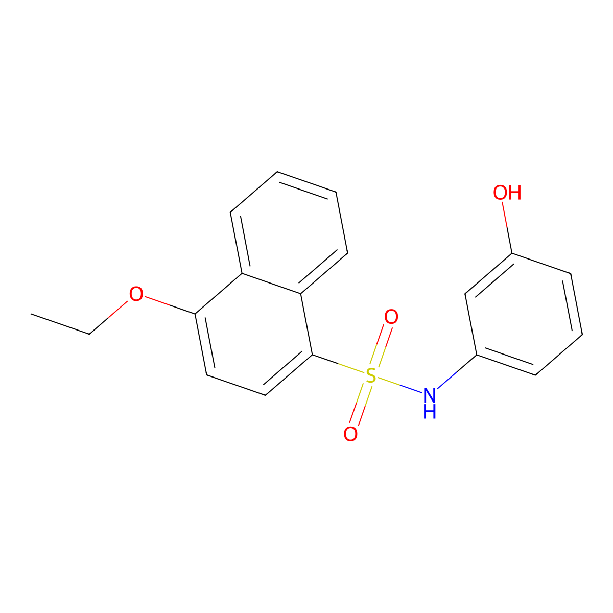 4-ethoxy-N-(3-hydroxyphenyl)naphthalene-1-sulfonamide molecular structure, CAS 313957-54-9