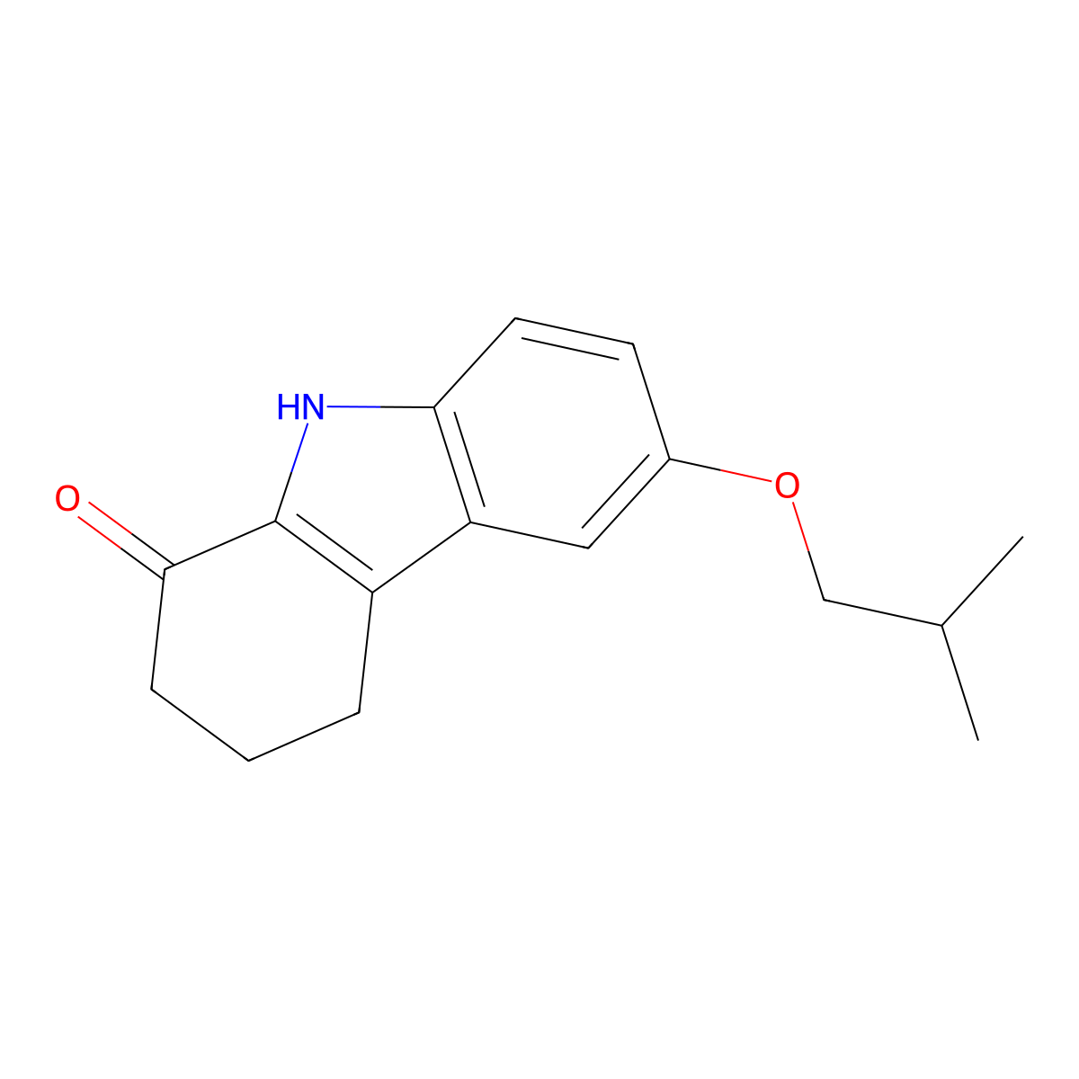 6-isobutoxy-2,3,4,9-tetrahydro-1H-carbazol-1-one molecular structure, CAS 313957-59-4