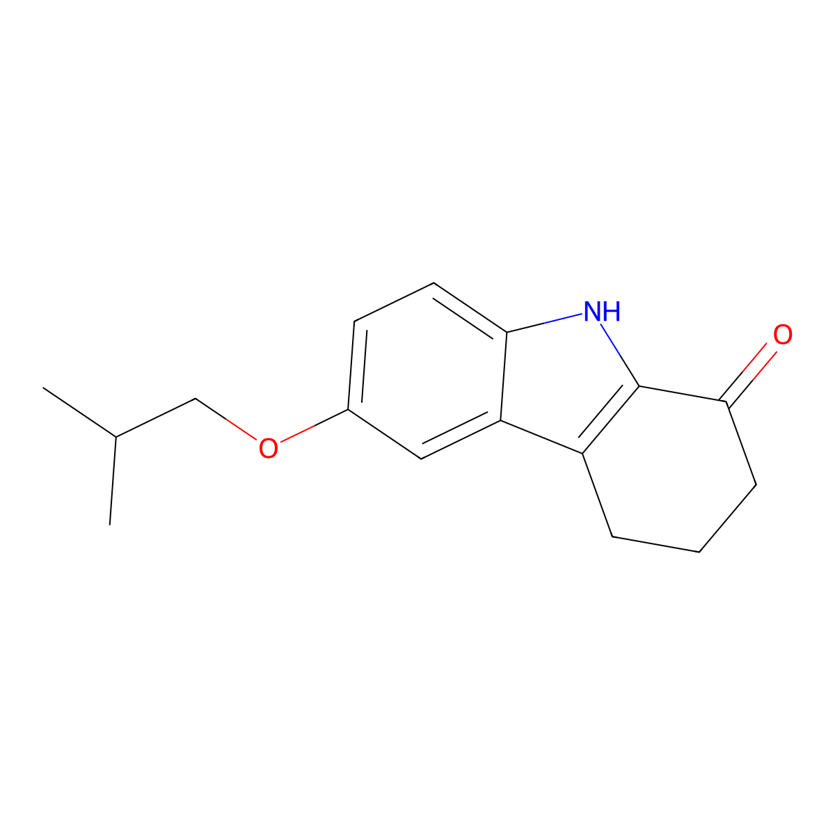 6-isobutoxy-2,3,4,9-tetrahydro-1H-carbazol-1-one molecular structure, CAS 313957-59-4