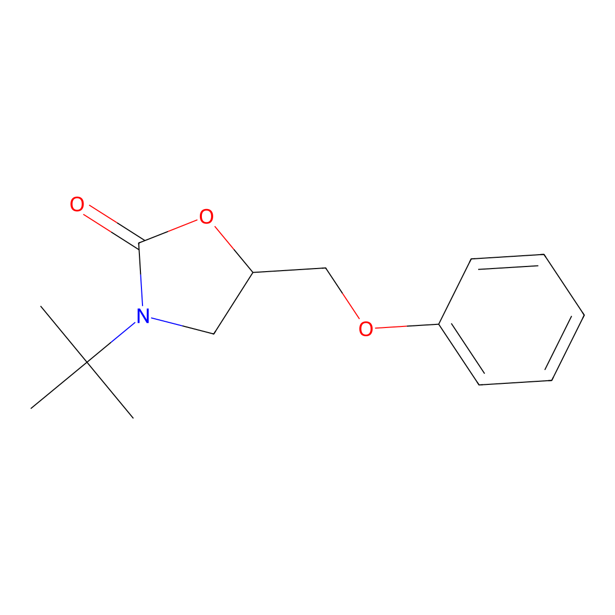 3-tert-Butyl-5-(phenoxymethyl)-1,3-oxazolidin-2-one molecular structure, CAS 313957-60-7