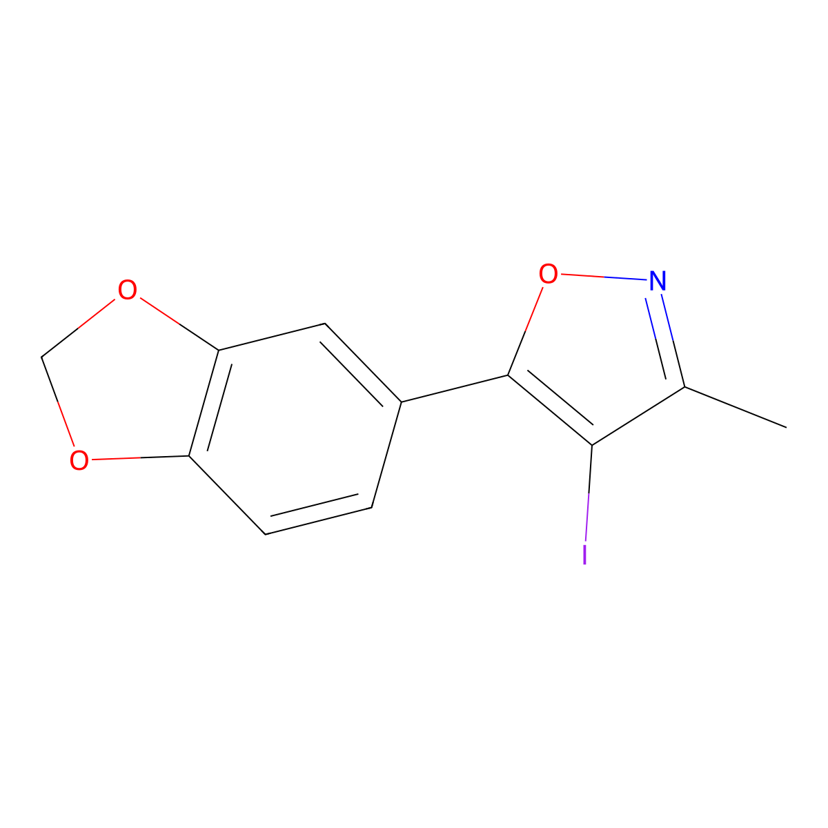 5-(1,3-Benzodioxol-5-yl)-4-iodo-3-methyl-1,2-oxazole molecular structure, CAS 313957-61-8