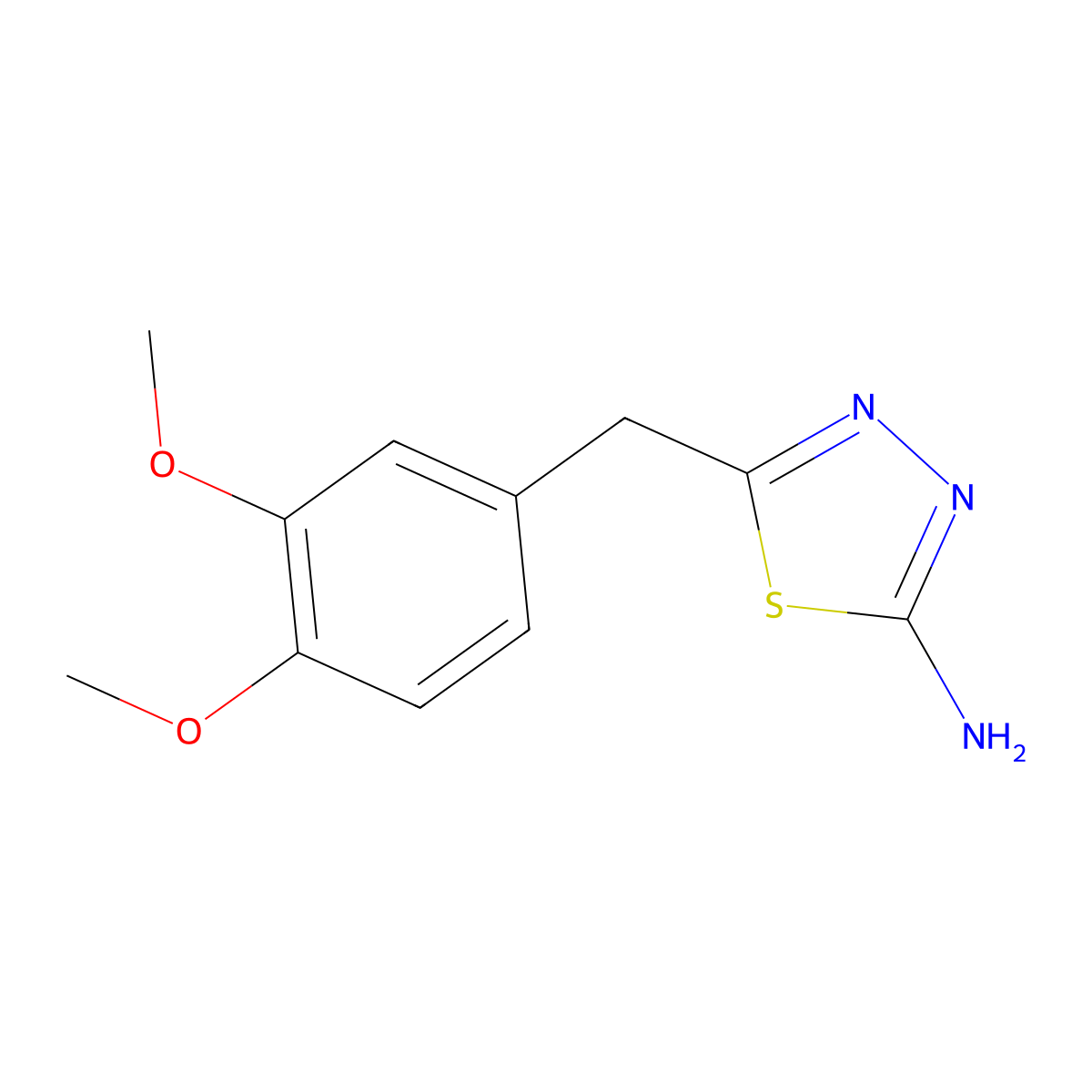 5-(3,4-Dimethoxybenzyl)-1,3,4-thiadiazol-2-amine molecular structure, CAS 313957-85-6