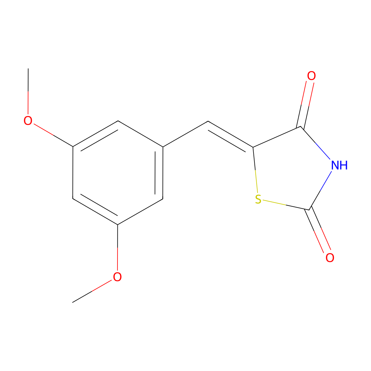 2,4-Thiazolidinedione, 5-[(3,5-dimethoxyphenyl)methylene]- molecular structure, CAS 313957-99-2