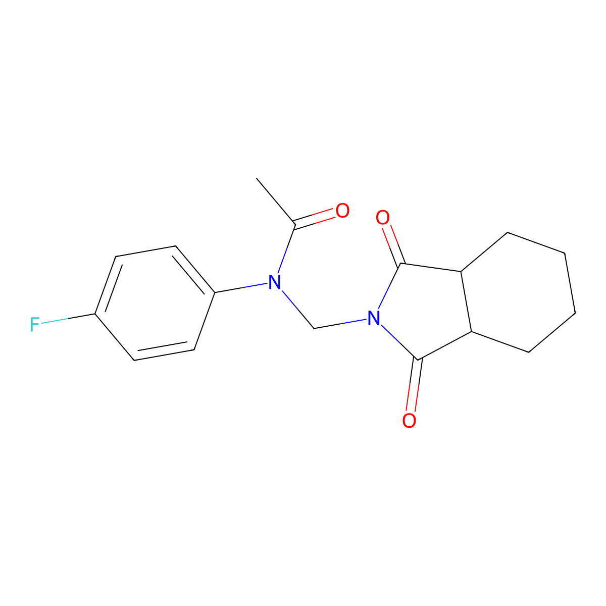 N-[(1,3-dioxooctahydro-2H-isoindol-2-yl)methyl]-N-(4-fluorophenyl)acetamide molecular structure, CAS 313958-44-0