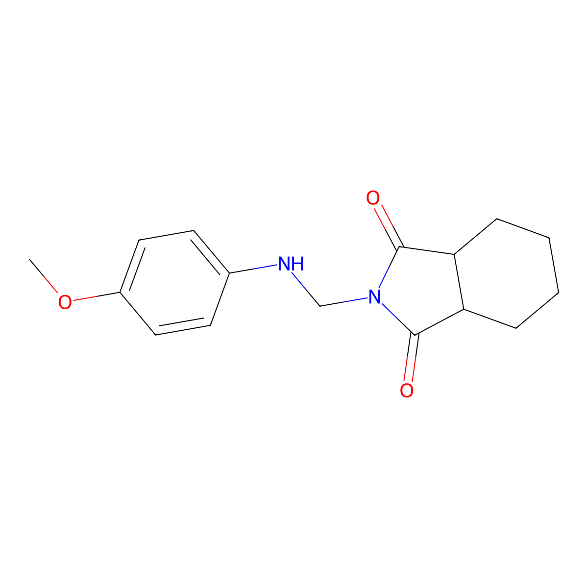 2-{[(4-methoxyphenyl)amino]methyl}hexahydro-1H-isoindole-1,3(2H)-dione molecular structure, CAS 313958-47-3