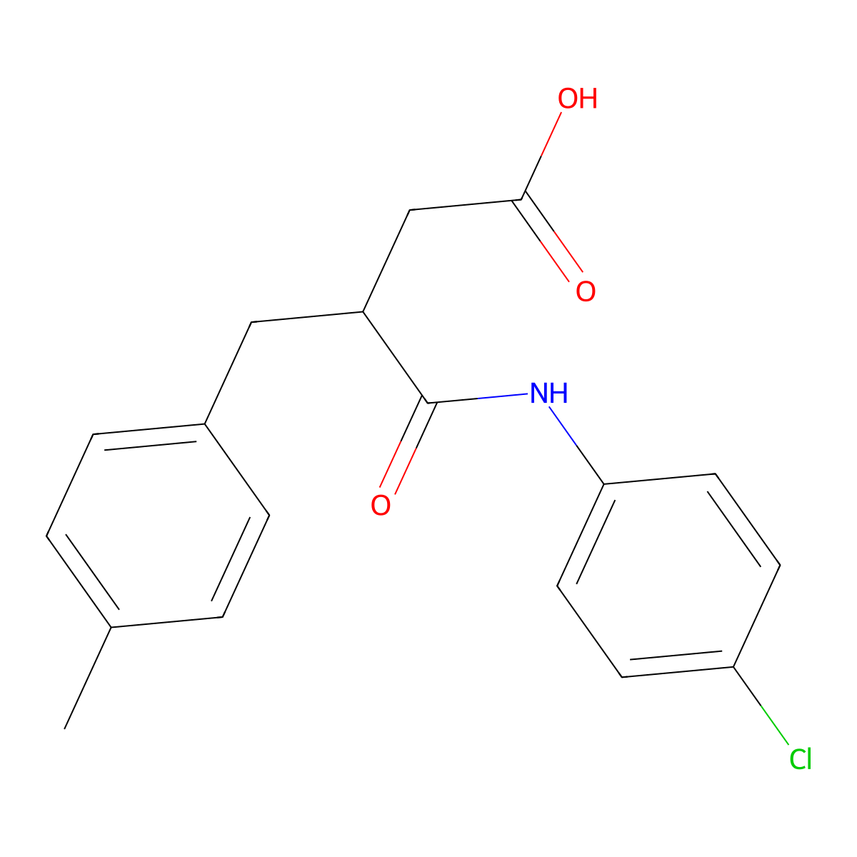 N-(4-Chloro-phenyl)-3-(4-methyl-benzyl)-succinamic acid molecular structure, CAS 313958-70-2