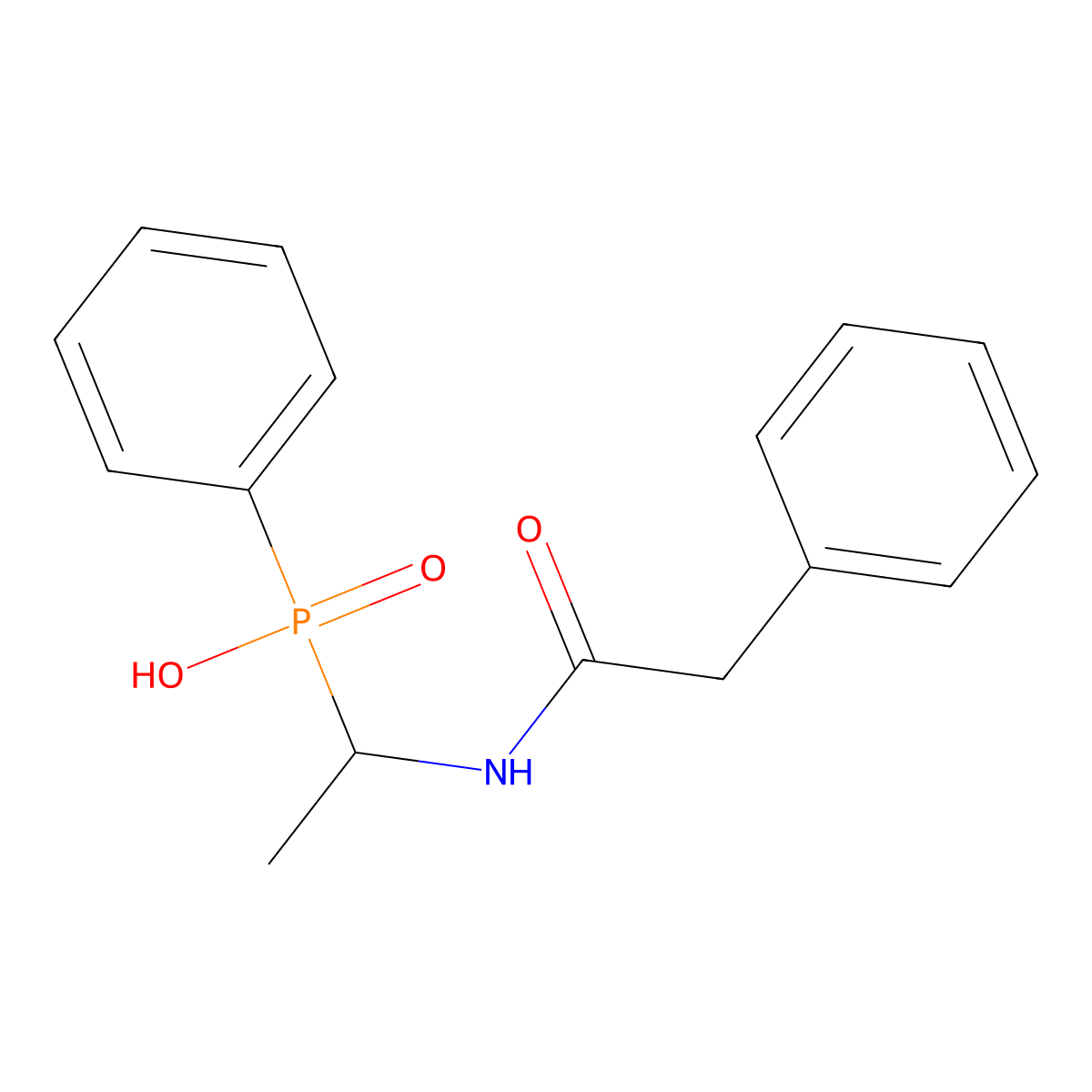 Phenyl[1-(2-phenylacetamido)ethyl]phosphinic acid molecular structure, CAS 313959-12-5