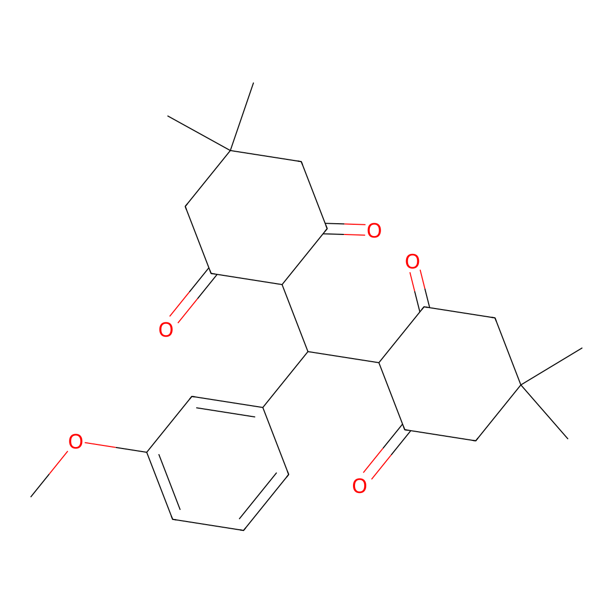 2-[(4,4-Dimethyl-2,6-dioxocyclohexyl)-(3-methoxyphenyl)methyl]-5,5-dimethylcyclohexane-1,3-dione molecular structure, CAS 313959-15-8