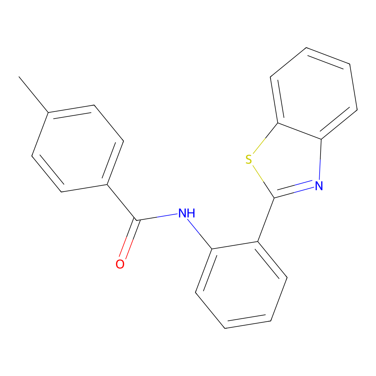 N-[2-(1,3-benzothiazol-2-yl)phenyl]-4-methylbenzamide molecular structure, CAS 313959-44-3