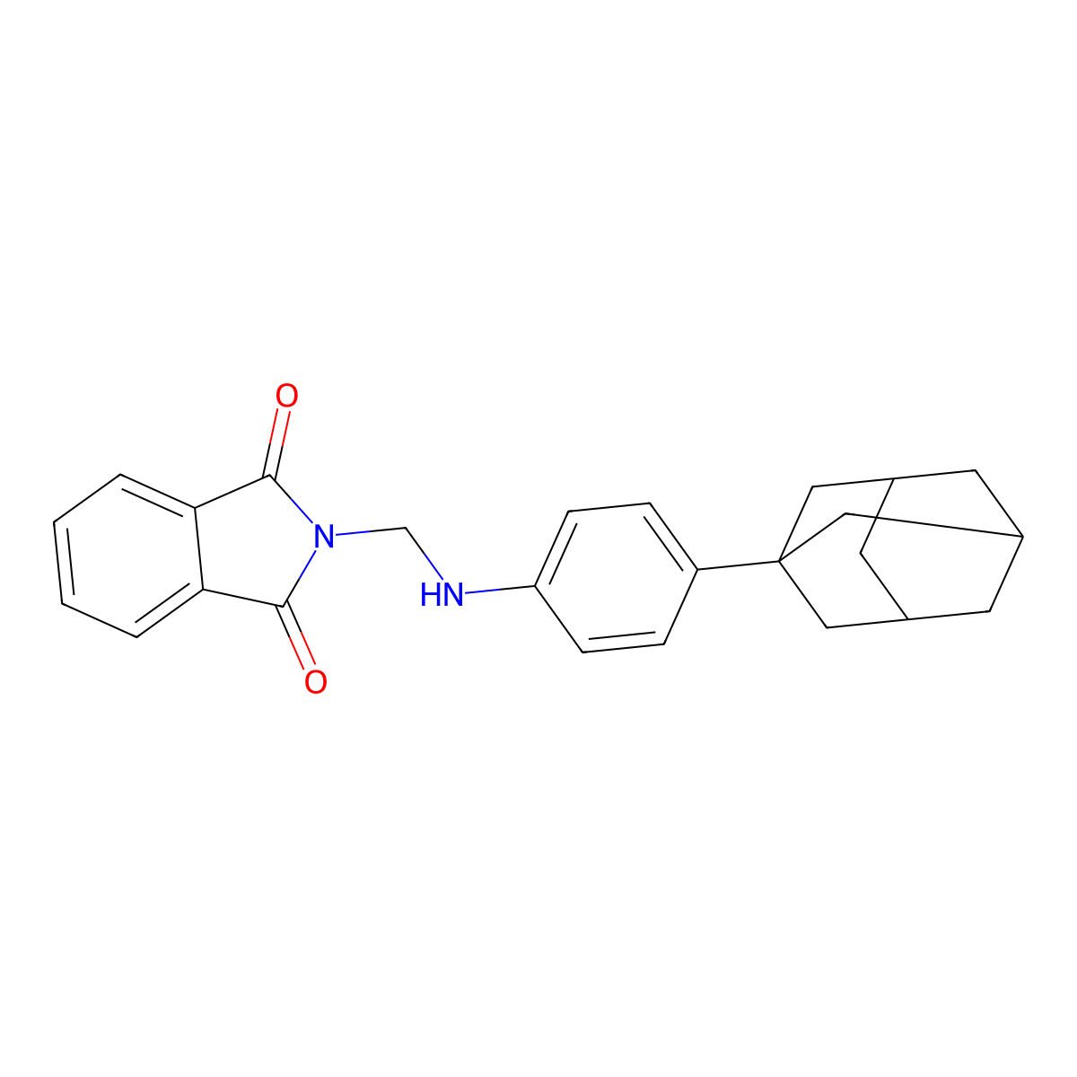 2-[[(4-Tricyclo[3.3.1.13,7]dec-1-ylphenyl)amino]methyl]-1H-isoindole-1,3(2H)-dione molecular structure, CAS 313959-54-5