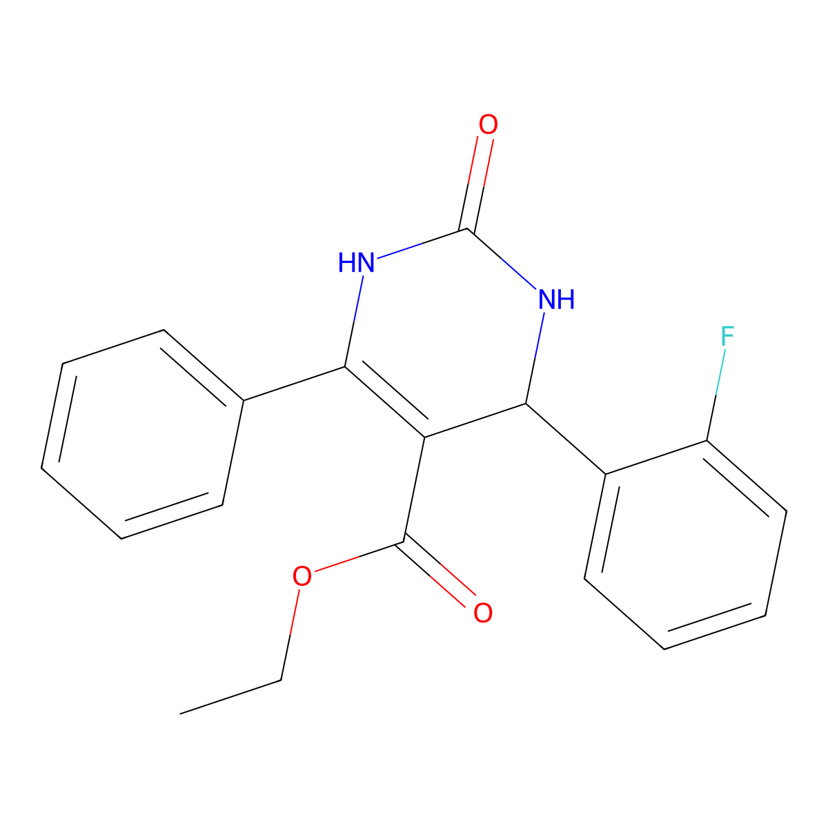 Ethyl 4-(2-fluorophenyl)-2-oxo-6-phenyl-1,2,3,4-tetrahydropyrimidine-5-carboxylate molecular structure, CAS 313959-87-4