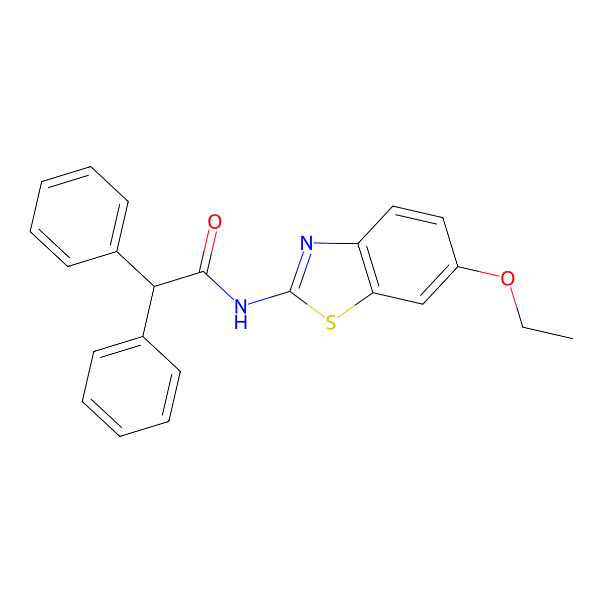 N-(6-ethoxy-1,3-benzothiazol-2-yl)-2,2-diphenylacetamide molecular structure, CAS 313960-31-5