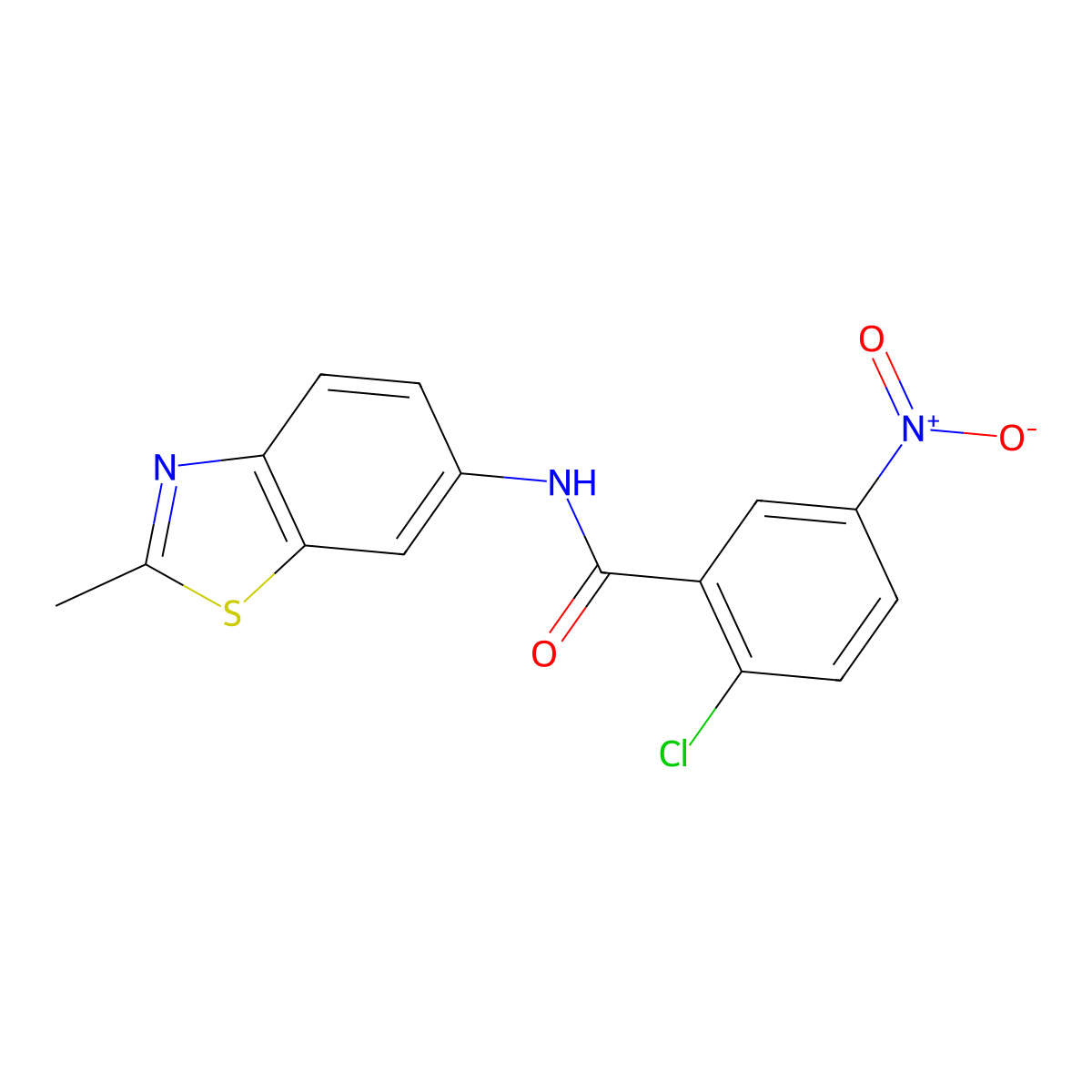 2-chloro-N-(2-methyl-1,3-benzothiazol-6-yl)-5-nitrobenzamide molecular structure, CAS 313960-34-8