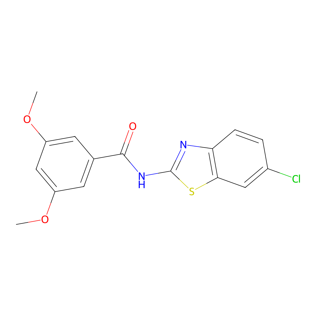 N-(6-chloro-1,3-benzothiazol-2-yl)-3,5-dimethoxybenzamide molecular structure, CAS 313960-38-2