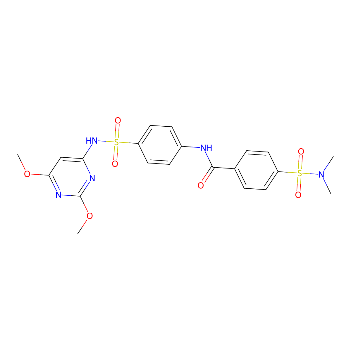 N-{4-[(2,6-Dimethoxypyrimidin-4-YL)sulfamoyl]phenyl}-4-(dimethylsulfamoyl)benzamide molecular structure, CAS 313960-41-7