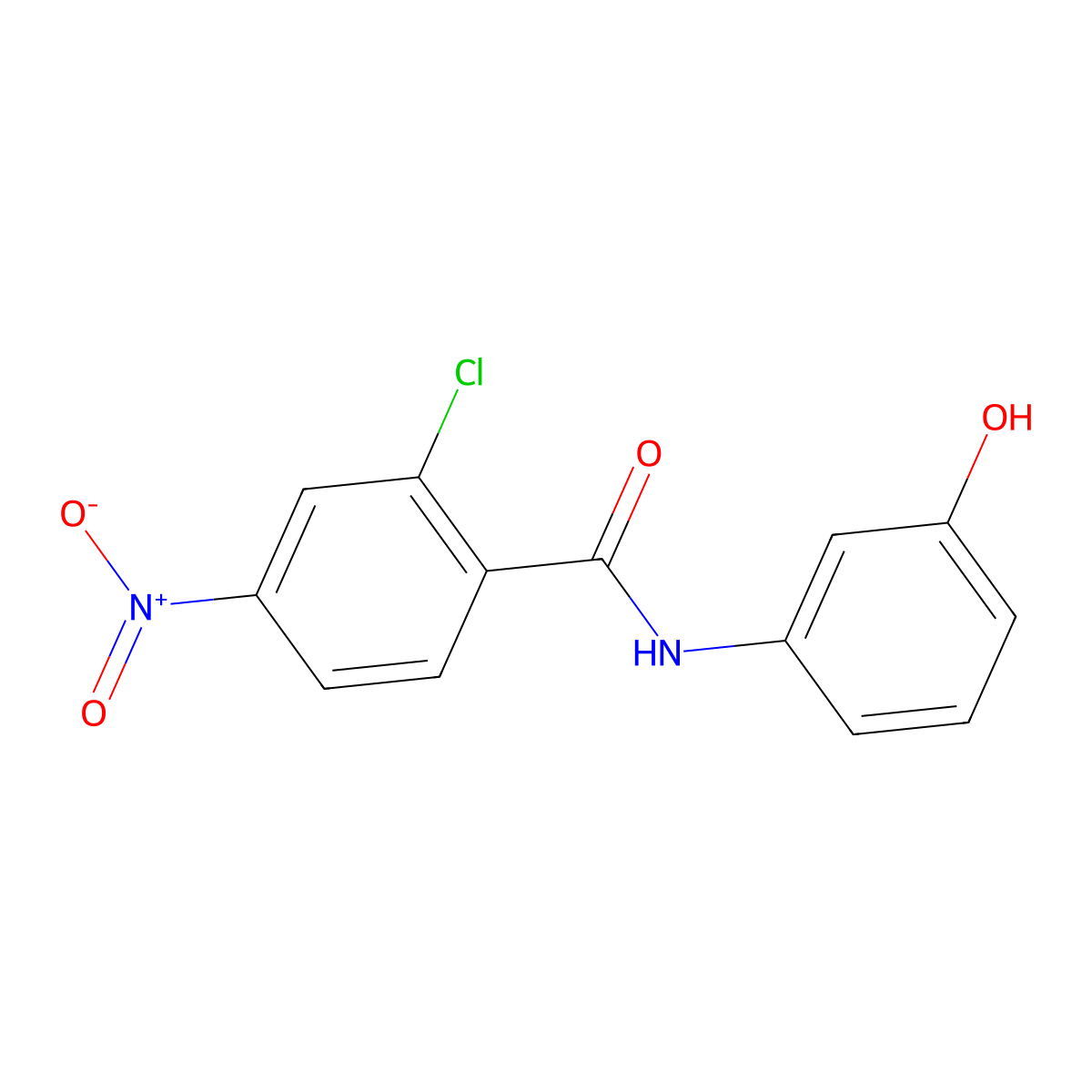 2-chloro-N-(3-hydroxyphenyl)-4-nitrobenzamide molecular structure, CAS 313960-74-6