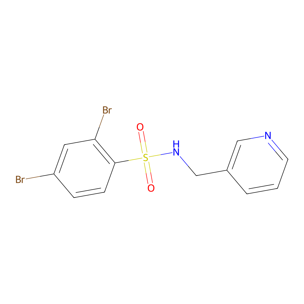 [(2,4-Dibromophenyl)sulfonyl](3-pyridylmethyl)amine molecular structure, CAS 313960-90-6