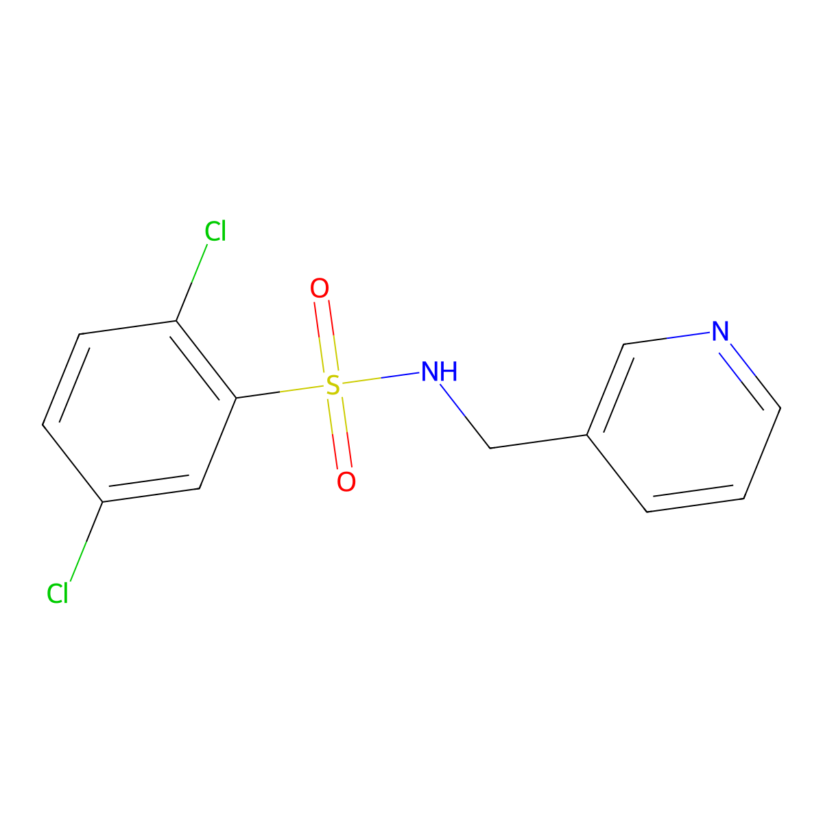 2,5-dichloro-N-(pyridin-3-ylmethyl)benzenesulfonamide molecular structure, CAS 313960-93-9