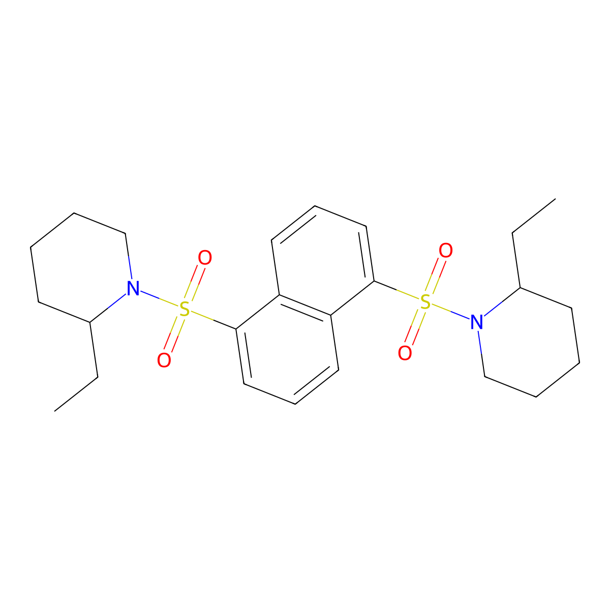 2-Ethyl-1-({5-[(2-ethylpiperidyl)sulfonyl]naphthyl}sulfonyl)piperidine molecular structure, CAS 313960-95-1