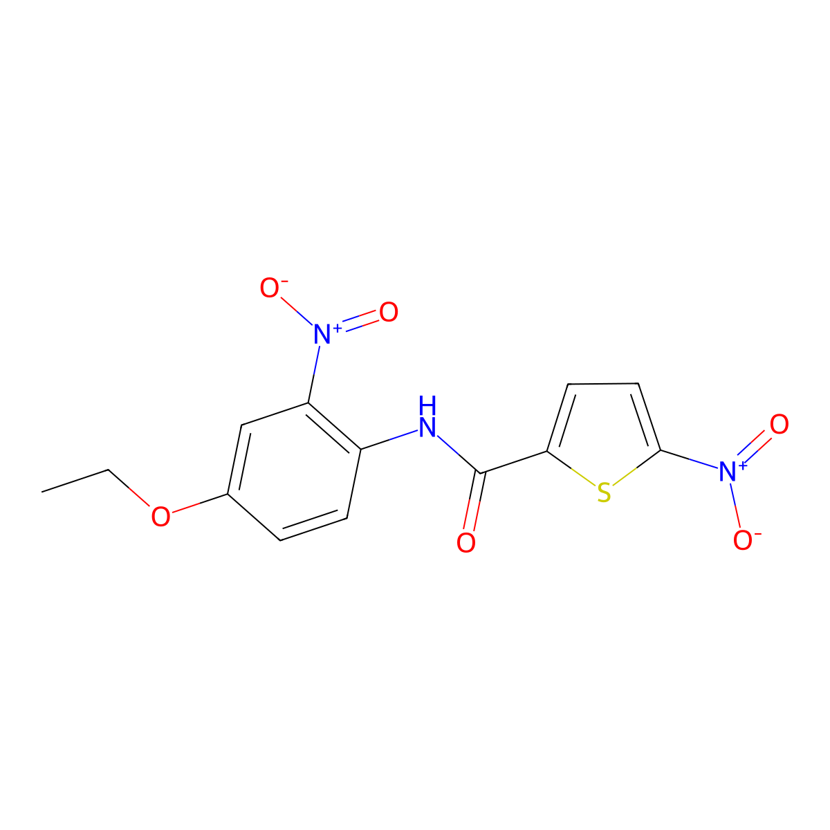 N-(4-ethoxy-2-nitrophenyl)-5-nitrothiophene-2-carboxamide molecular structure, CAS 313961-12-5