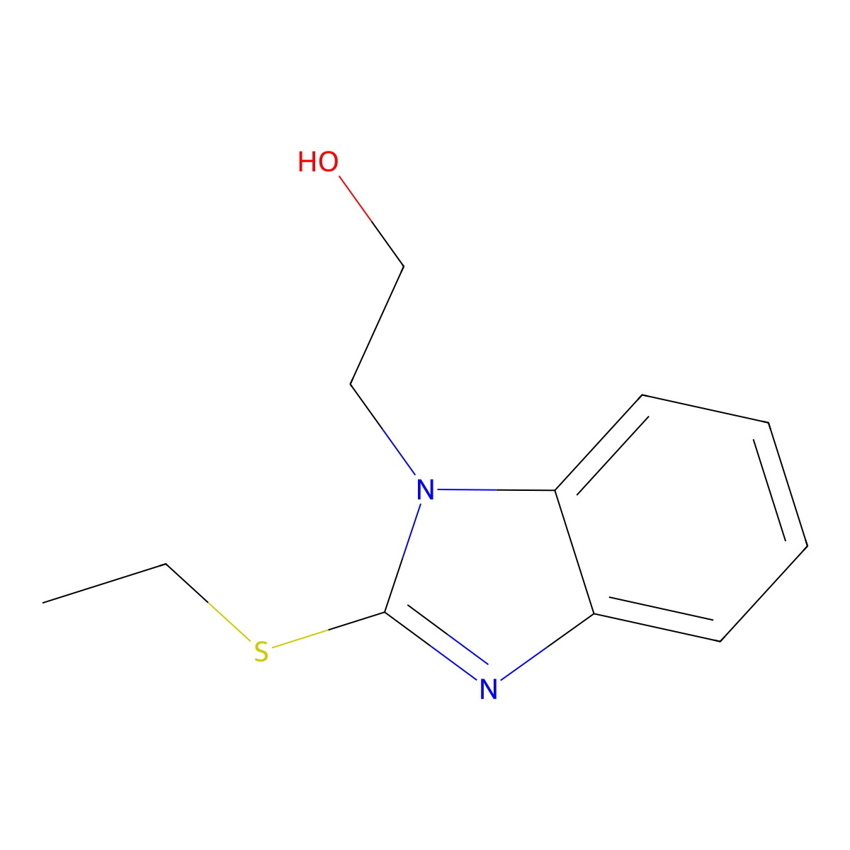 2-(2-Ethylsulfanylbenzimidazol-1-yl)ethanol molecular structure, CAS 313961-20-5