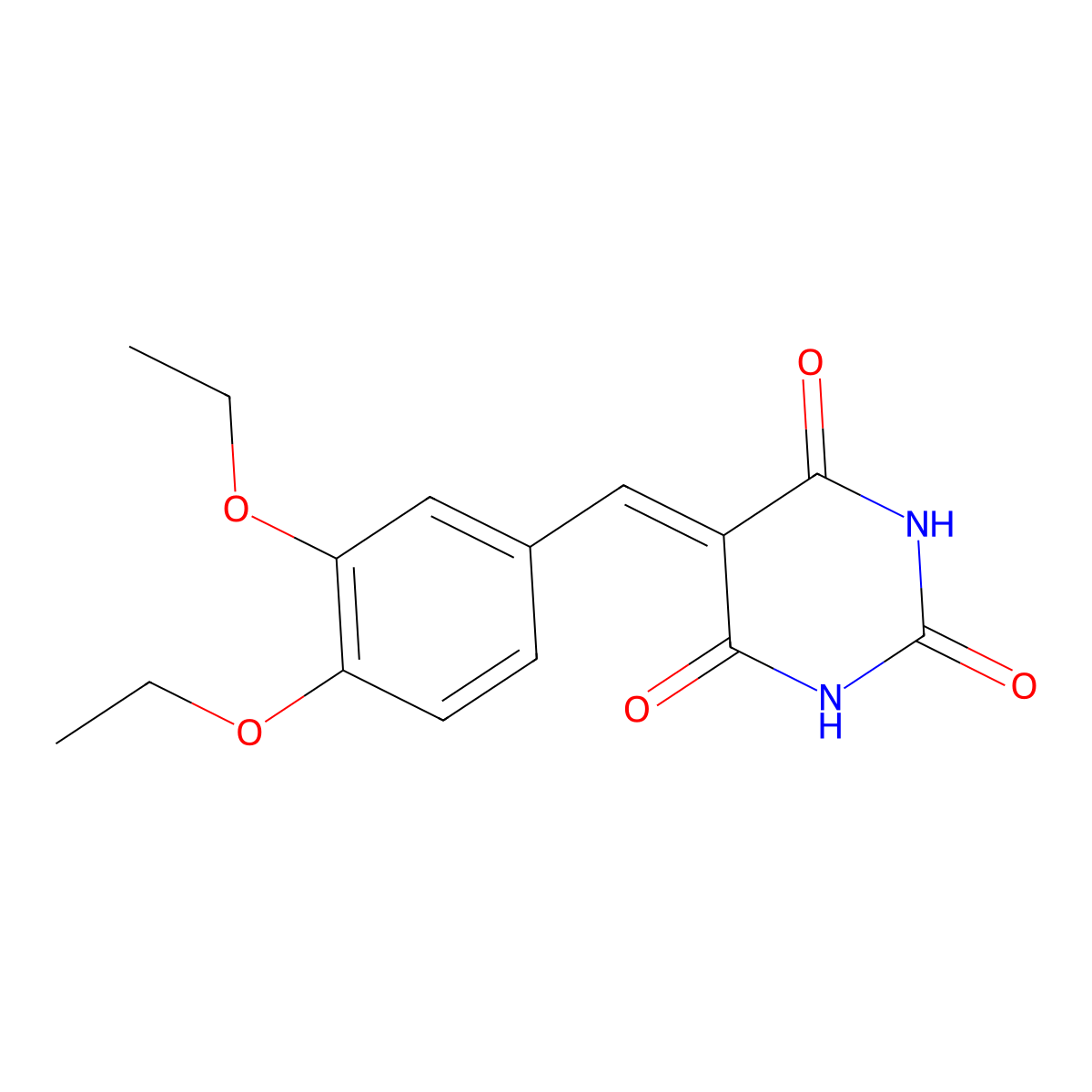 5-[(3,4-Diethoxyphenyl)methylidene]-1,3-diazinane-2,4,6-trione molecular structure, CAS 313961-44-3