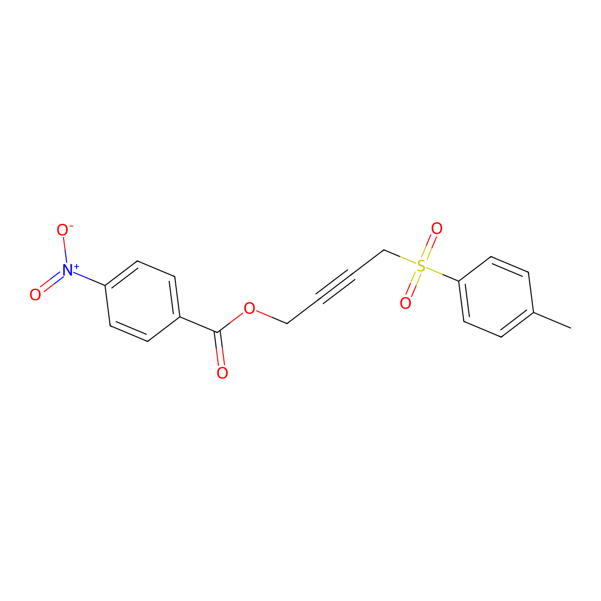 4-[(4-Methylphenyl)sulfonyl]-2-butyn-1-yl 4-nitrobenzoate molecular structure, CAS 313961-79-4