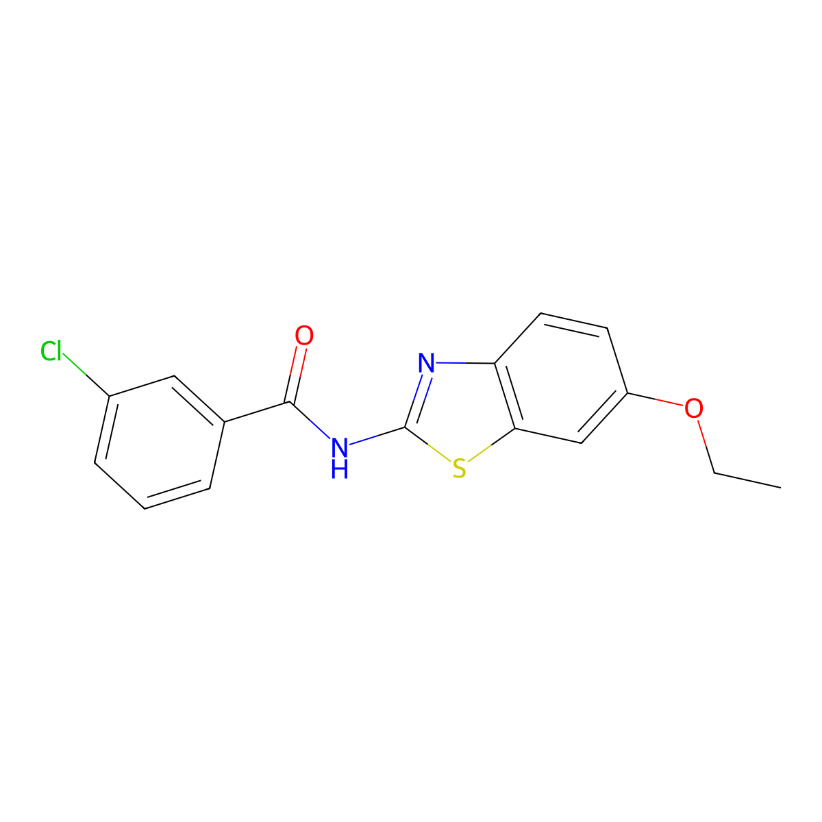 3-chloro-N-(6-ethoxy-1,3-benzothiazol-2-yl)benzamide molecular structure, CAS 313962-10-6