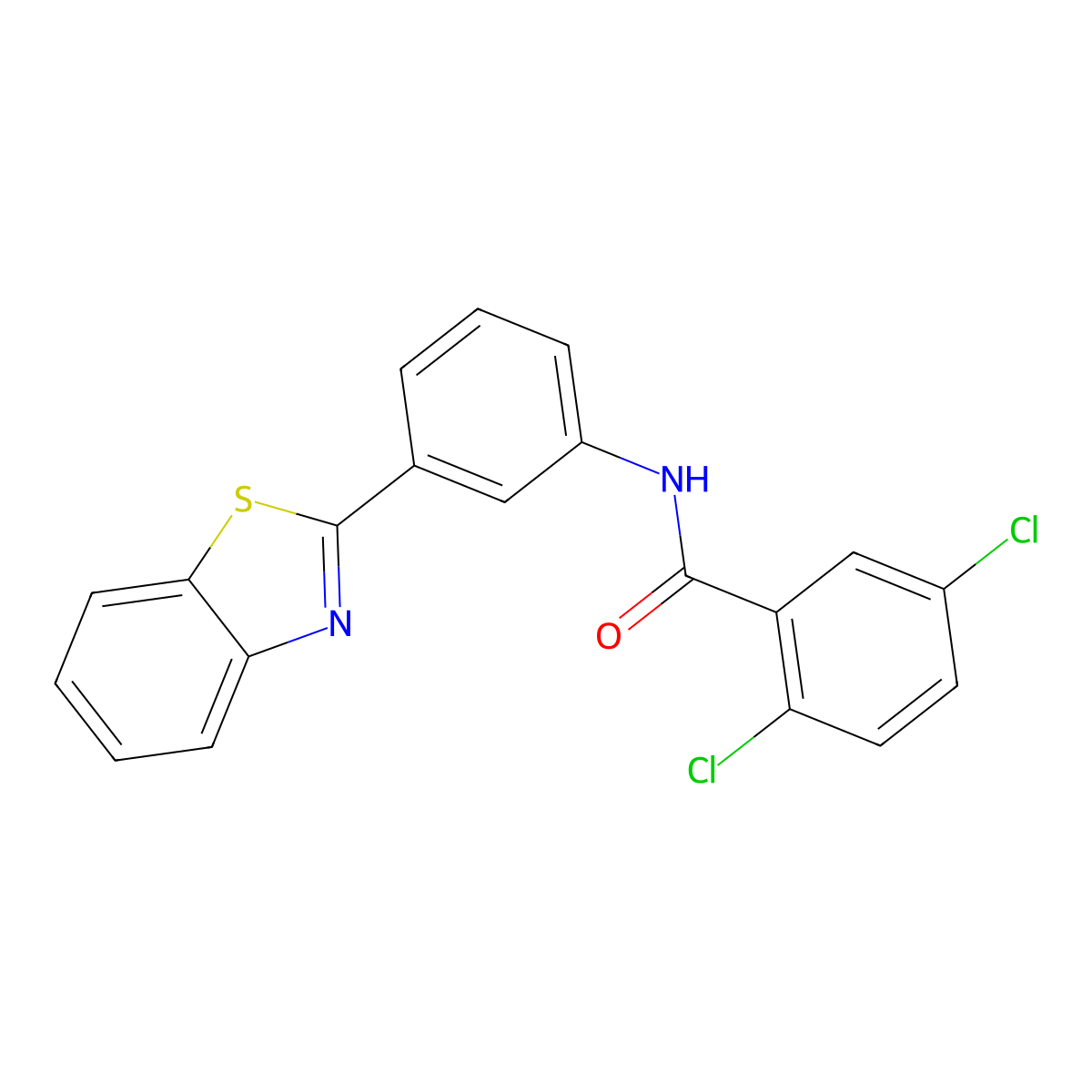 N-[3-(1,3-benzothiazol-2-yl)phenyl]-2,5-dichlorobenzamide molecular structure, CAS 313962-20-8