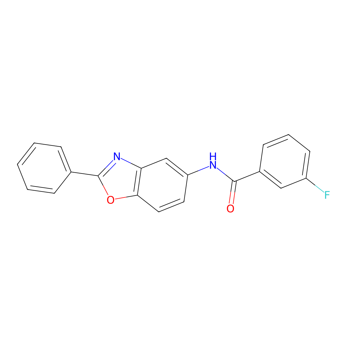 3-fluoro-N-(2-phenyl-1,3-benzoxazol-5-yl)benzamide molecular structure, CAS 313962-41-3