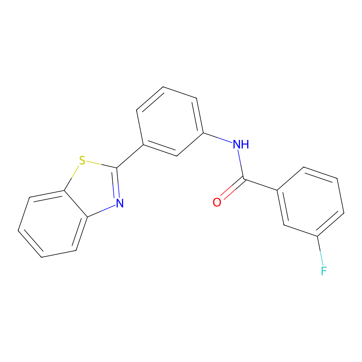 N-[3-(1,3-benzothiazol-2-yl)phenyl]-3-fluorobenzamide molecular structure, CAS 313962-57-1
