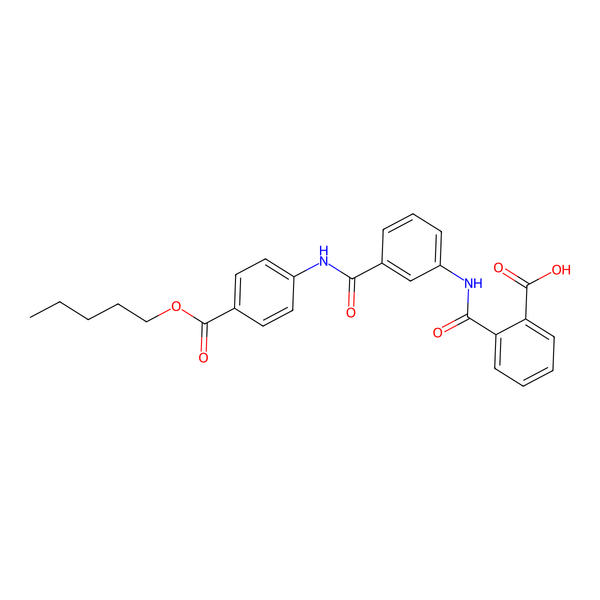 2-[[3-[(4-Pentoxycarbonylphenyl)carbamoyl]phenyl]carbamoyl]benzoic acid molecular structure, CAS 313962-58-2