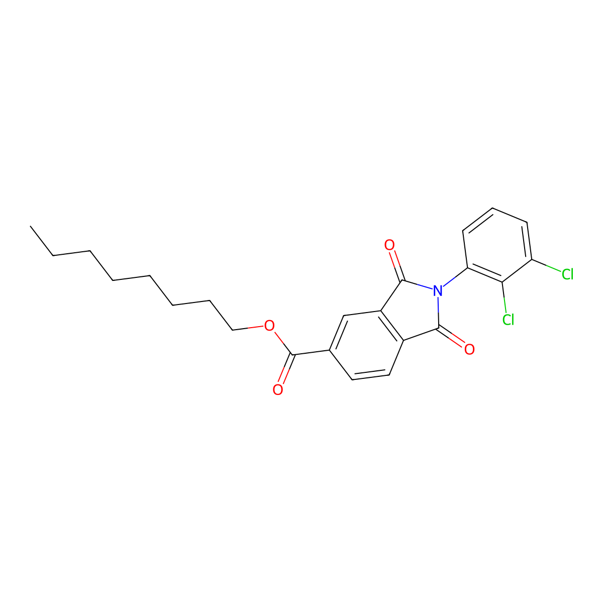 Octyl 2-(2,3-dichlorophenyl)-1,3-dioxo-5-isoindolinecarboxylate molecular structure, CAS 313962-66-2