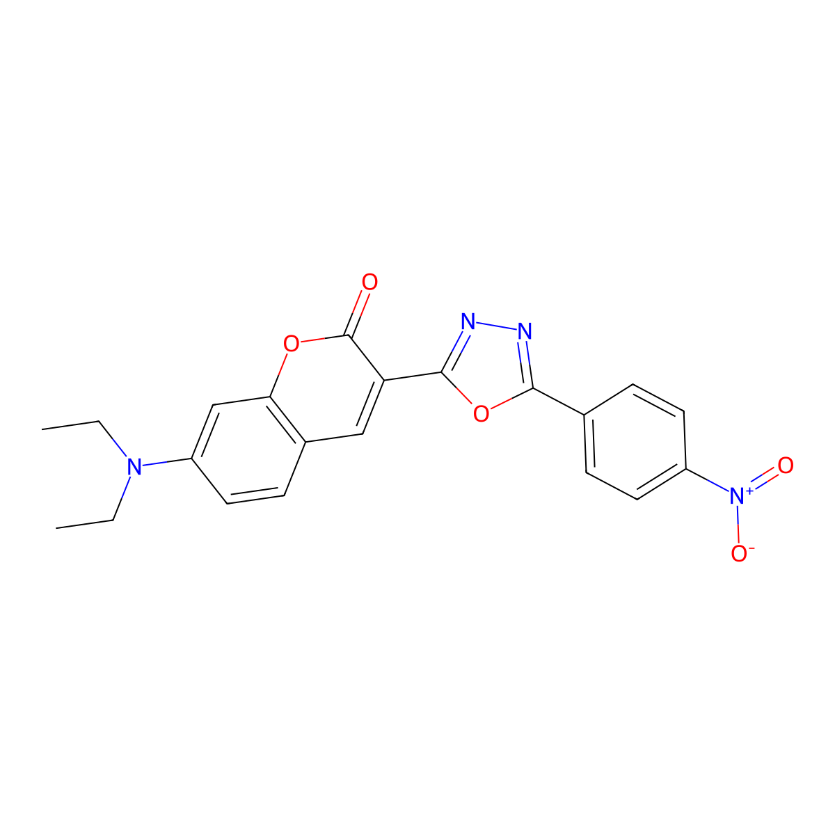 7-(diethylamino)-3-[5-(4-nitrophenyl)-1,3,4-oxadiazol-2-yl]-2H-chromen-2-one molecular structure, CAS 313962-79-7