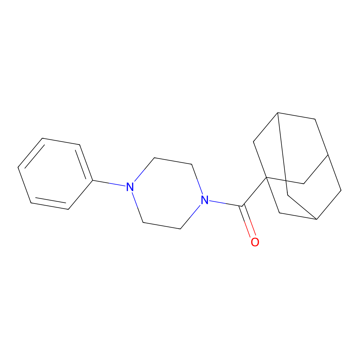 Adamantan-1-yl-(4-phenyl-piperazin-1-yl)-methanone molecular structure, CAS 313962-96-8
