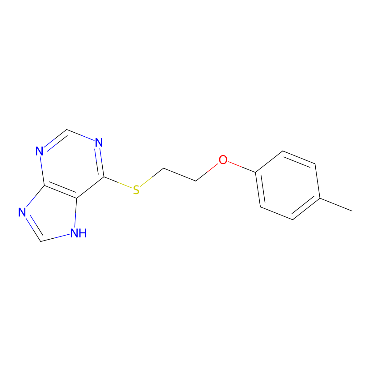 6-[2-(4-methylphenoxy)ethylsulfanyl]-7H-purine molecular structure, CAS 313964-26-0